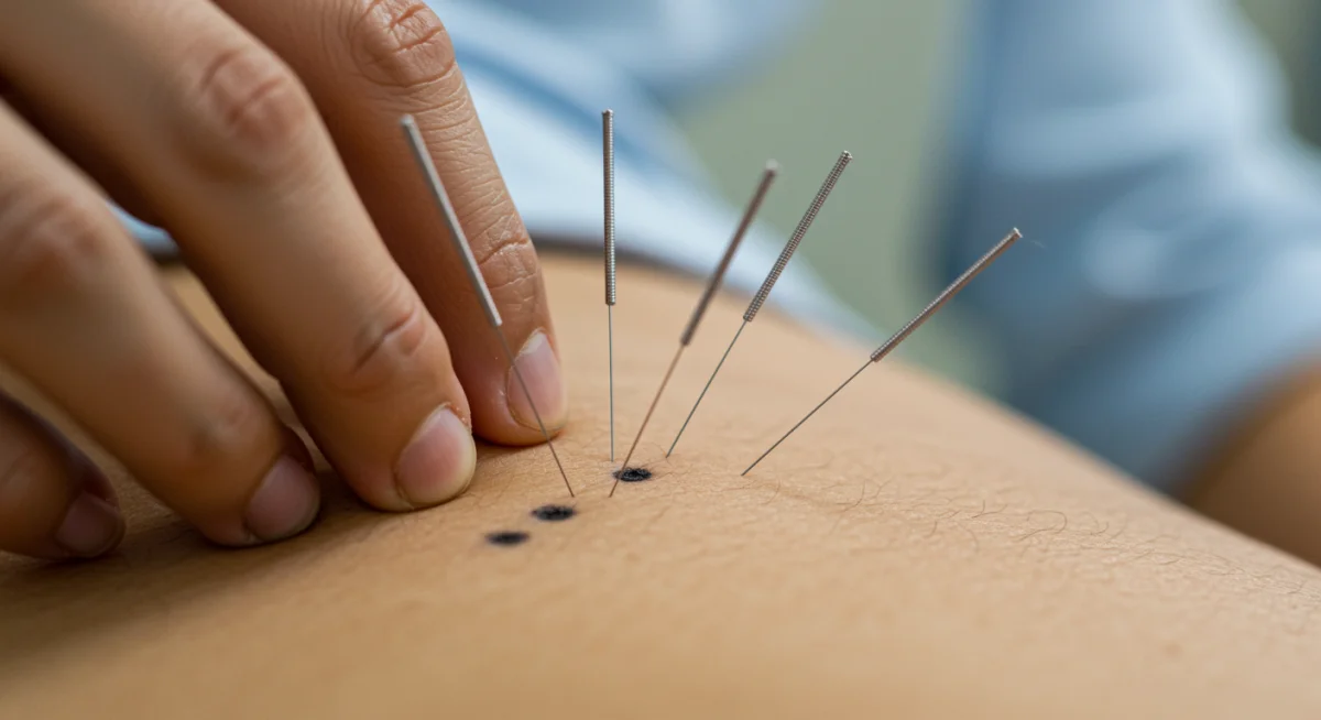 Acupuncture session for chronic pain management