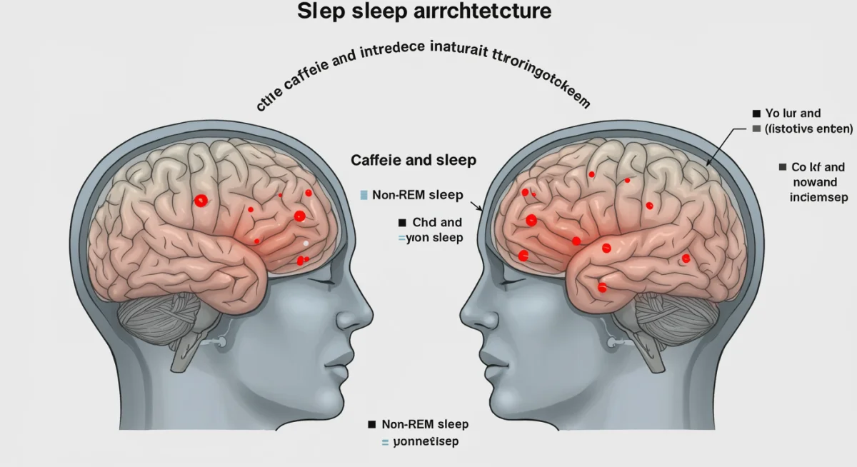 Brain activity during sleep cycles, showing disruption from caffeine and alcohol.