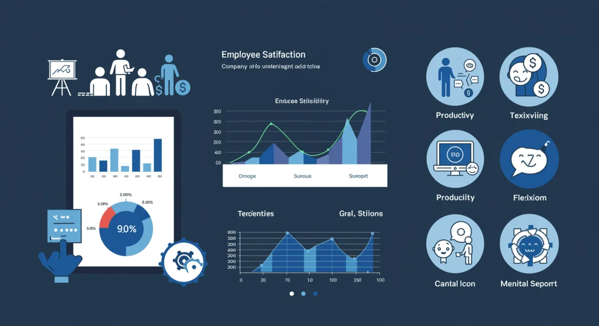 Dashboard showing positive impacts of redefined work-life boundaries on employee metrics.