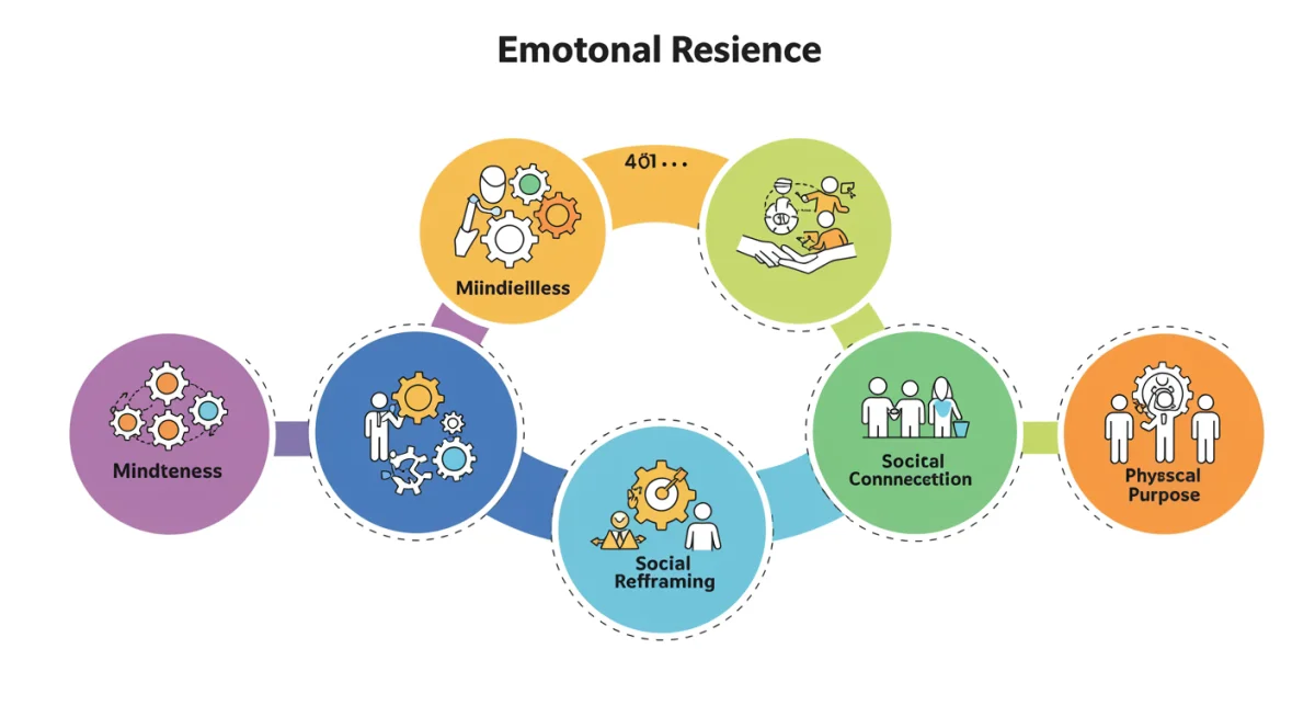 Five interconnected steps illustrating the emotional resilience framework