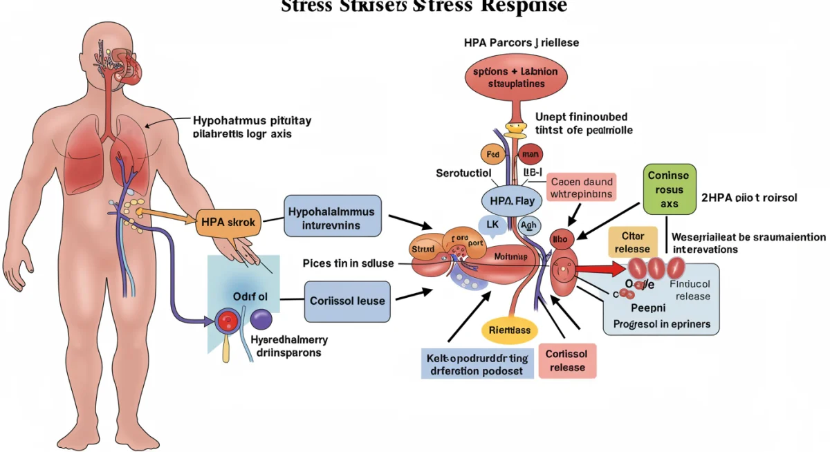 Diagram of human stress response and HPA axis regulation