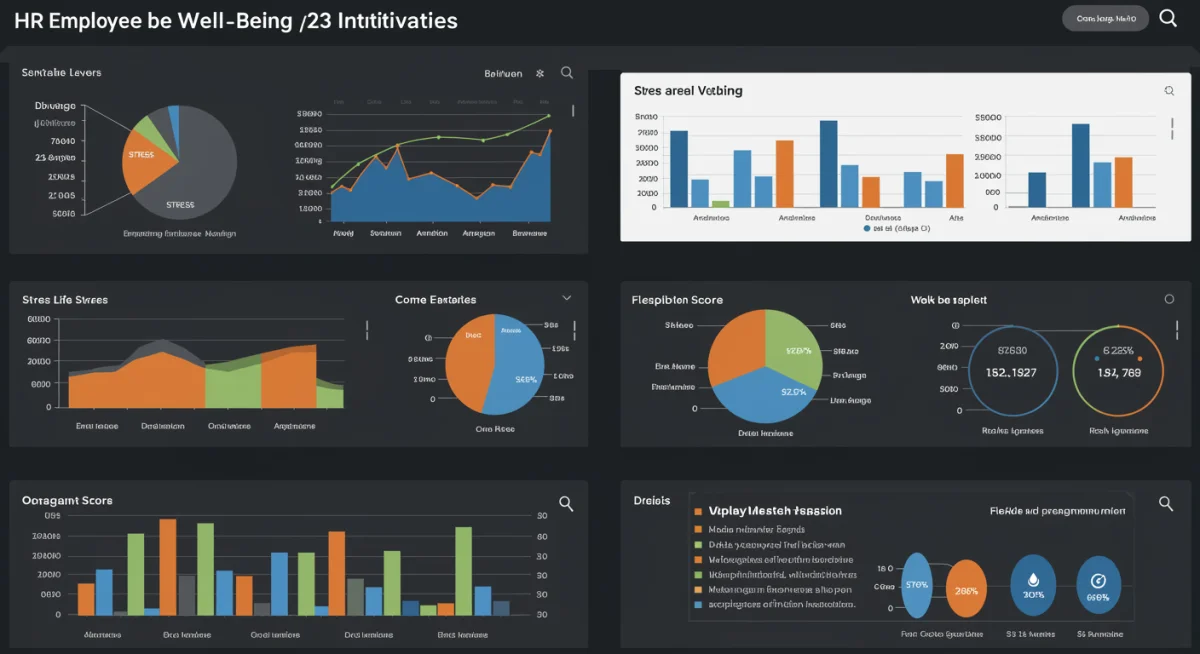 HR dashboard showing work-life balance metrics and positive trends
