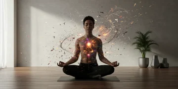 Person meditating, demonstrating emotional resilience amidst chaos