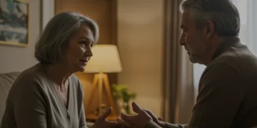 Couple practicing mindful listening in a serene home setting