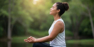 Person meditating peacefully for chronic pain relief