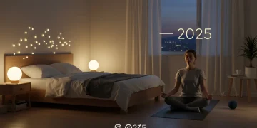 Person meditating in a calm bedroom for better sleep