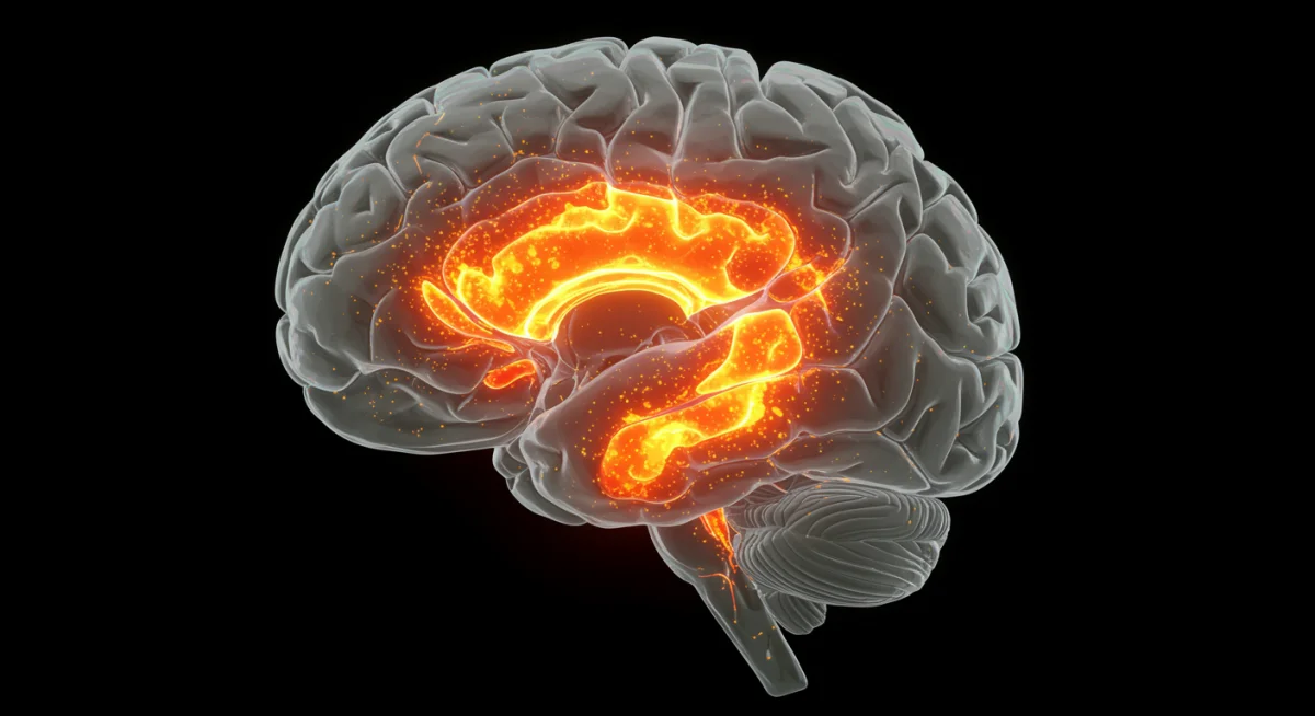 Brain scan showing neural activity during mindfulness meditation, highlighting improved brain function