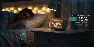 Peaceful bedroom scene illustrating optimal sleep and reduced nighttime awakenings.