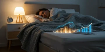 Sleep and Your Wallet: Optimize Rest, Save $500+ Peaceful bedroom scene illustrating the financial and health benefits of optimized sleep.