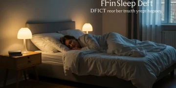 Person sleeping peacefully in a comfortable bed, recovering from sleep debt