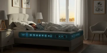 Serene bedroom with person sleeping peacefully, symbolizing enhanced sleep cycles.