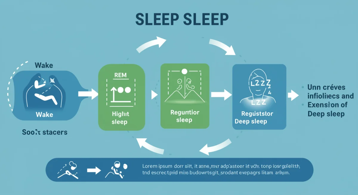 Infographic showing sleep stages and exercise impact on deep sleep.