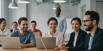 2025 Guide: Work-Life Balance & 4-Day Work Week for US Pros Professionals enjoying work-life balance with a 4-day work week