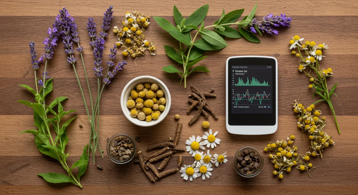 Herbal sleep remedies with modern sleep tracking device
