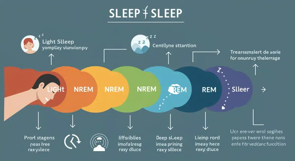Infographic showing sleep stages and the importance of REM sleep