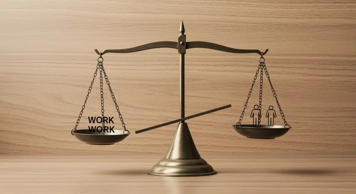 Balanced scale representing work-life harmony, achieved through strategic scheduling and personal prioritization.