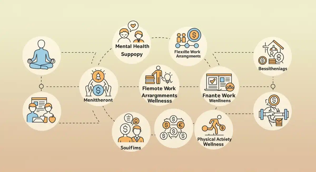 Infographic showing holistic corporate wellness components