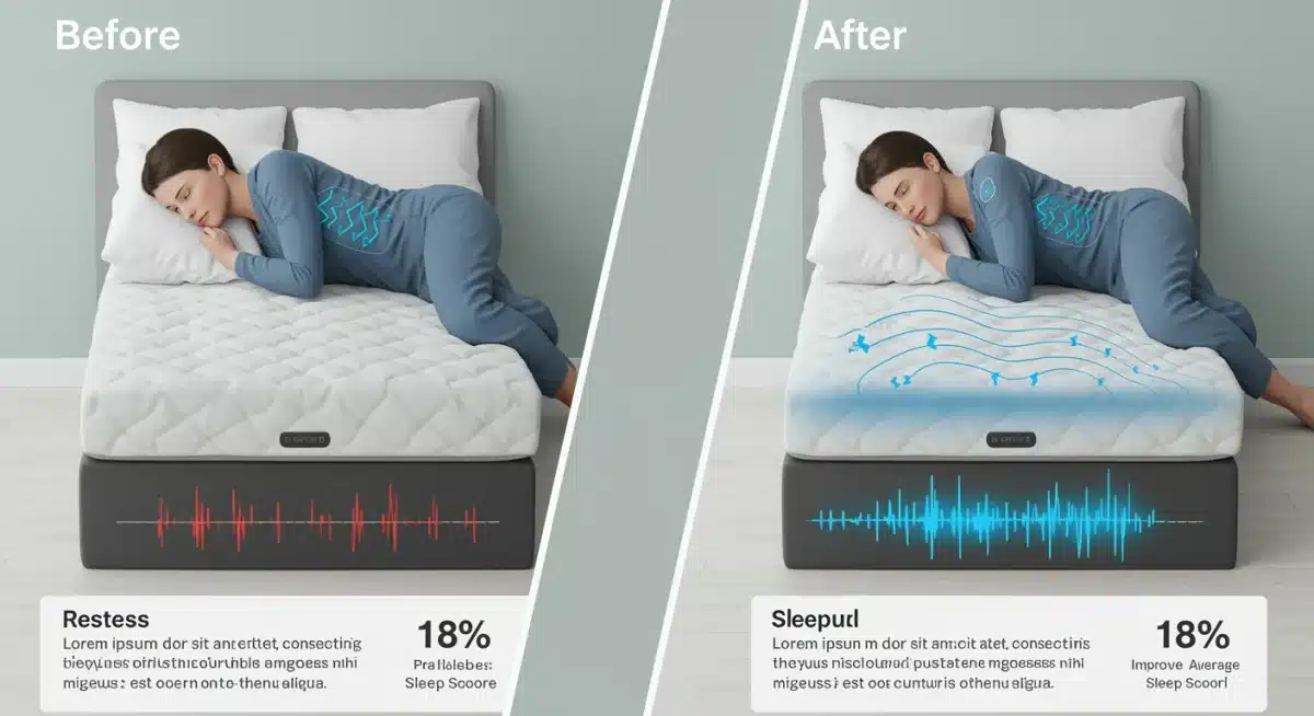 Infographic showing improved deep sleep cycles with smart mattress usage